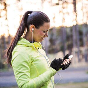 ⚡Women Black Fingerless Convertible Thermal Polar‎ Fleece Mittens Winter Gloves